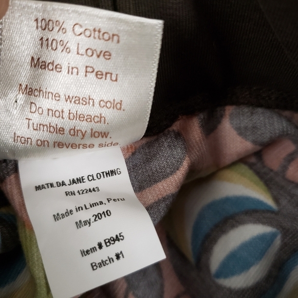 Matilda Jane Mod Wide Leg Corduroy Pants Girls 4 Brown Rust Blue Pull On Cord - Picture 7 of 7